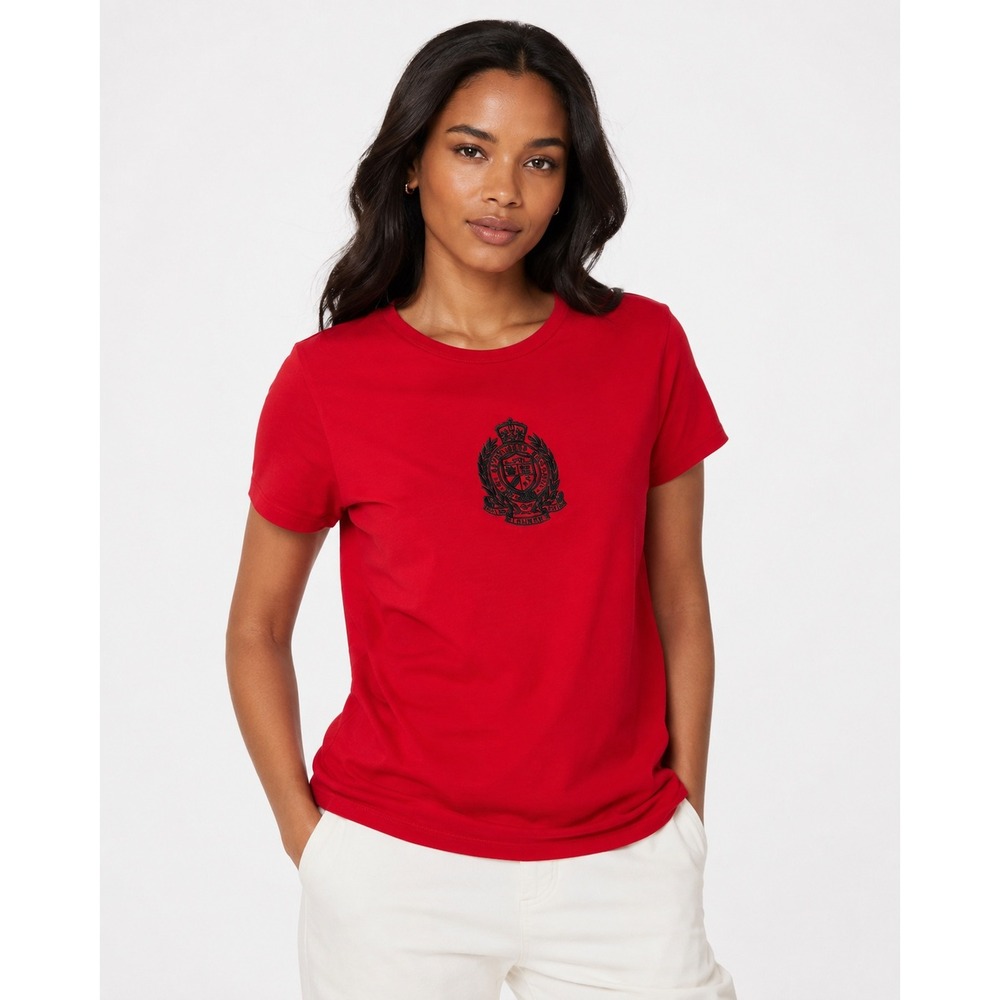 Lauren Ralph Lauren Active Crest Tee XL Red Preppy Quiet Luxury Old Money Y2K
